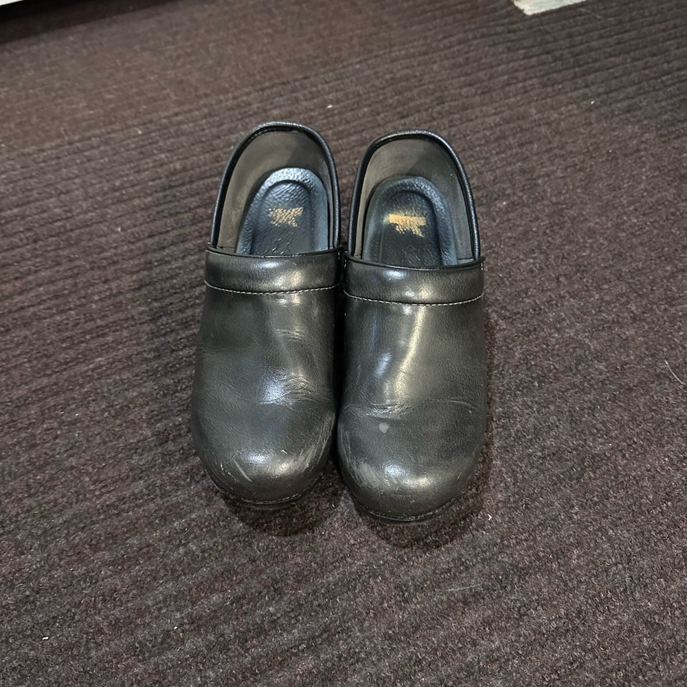 Dansko Black Leather Clogs